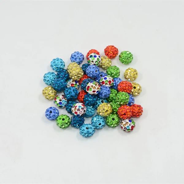 Detailed Maxbell 50 Pieces Mixed Color Round Clay Crystal Ball Spacer Beads for Jewelry Making Beading Crafts 10mm Refined