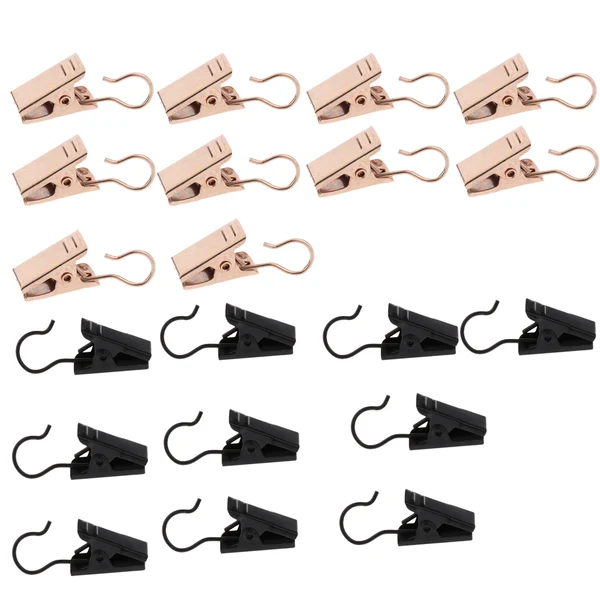 Flexible Maxbell 20Pcs Heavy Duty Curtain Clips with Hook Spring Clamps Hanger Clips Gold Easy-to-Use