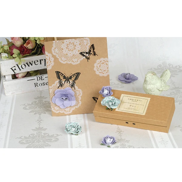 Smart Maxbell Pack of 6PCS Paper Flowers for Card Making Scrapbooking Craft Project Art DIY Embellishment Purple Genuine