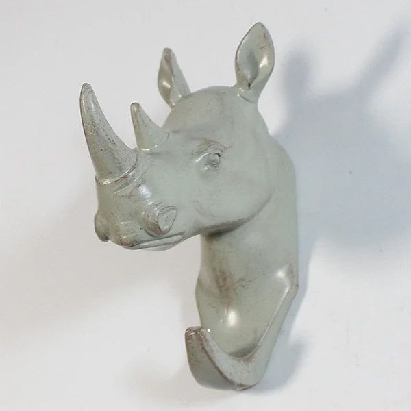Secure Maxbell Animal Head Hook Wall Hanger Decoration Rustic Resin Hooks Pack of 2 Professional