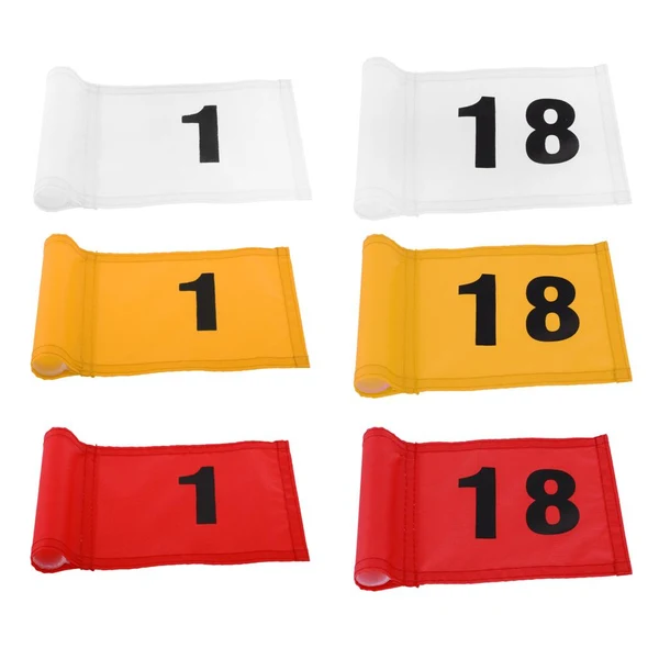 Versatile Maxbell Maxbell 6 Pieces Small Nylon Golf Flag Golf Putting Green Flag with Number 1 and 18 Fashionable