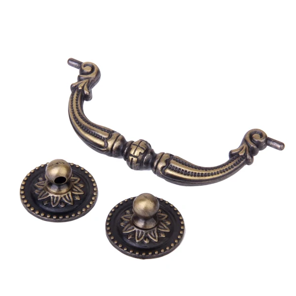 Convenient Maxbell 100mm Antique Brass Tone Kitchen Cabinet Door Window Drawer Wardrobe Hardware Pull Handle Pack of 3PCS 6 Mounting Screws Recyclable