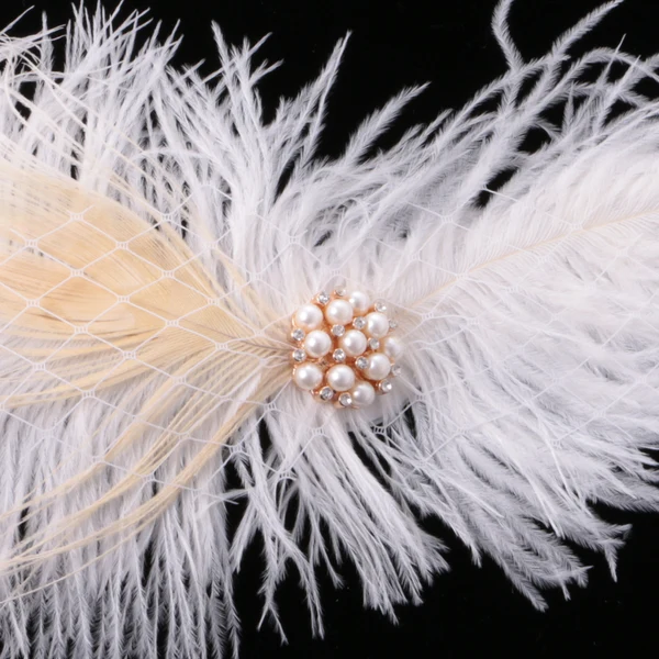Stylish Maxbell Women Girls Feather Hair Clip Headpiece Fascinator Wedding Party Costume Casual