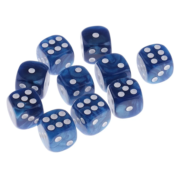 Durable Maxbell 20 Pieces Plastic Spot Digital Dice D6 D10 for Party Bar Game Accessory Fashionable