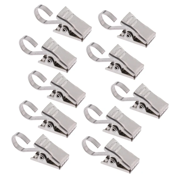 Sophisticated Maxbell 30-Pcs Curtain Glider Window Treatment Curtain Clips Hook Hanger Clothes Line Peg 35mm Silver Natural