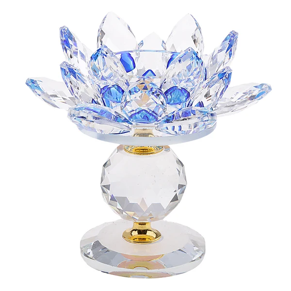 Quality Maxbell Crystal Lotus Flower Candle Holder Tealight Holder Home Decor Green Blue Luxury
