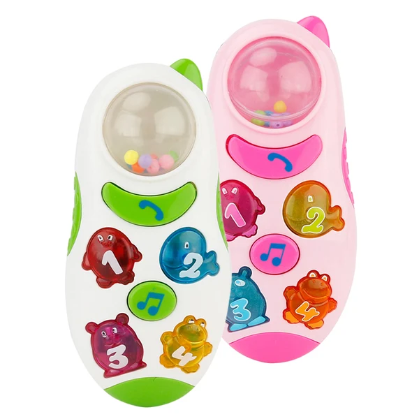 Green Maxbell Baby Musical Phone Toys Kids Learning Study Musical Sound Cell Phone Toys for Children Baby Children's Toy Pink Solid