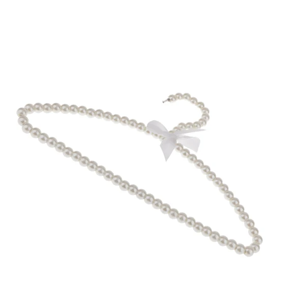 Breathable Maxbell 5 Piece 30cm Pearl Beaded Clothes Hanger Coat Dress Pants Hook Holder White Fine Crafted