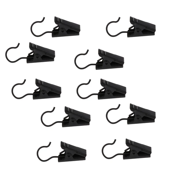 Stylish Maxbell Pack of 30PCS Home DIY Photo Clothes Laundry Peg Clamp Window Curtain Clips with Hook Hanger Clips 32mm Black Flexible