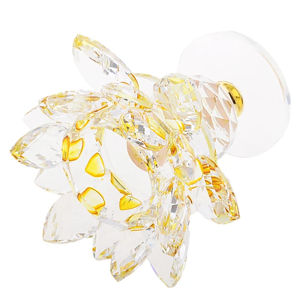 Quality Maxbell Crystal Lotus Flower Candle Holder Tealight Holder Home Decor Yellow Blue Durable