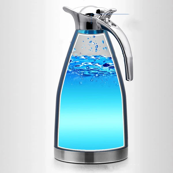 Durable Maxbell Stainless Steel Insulated Dual layer Coffee Water Jug Thermal Flask Silver Fine