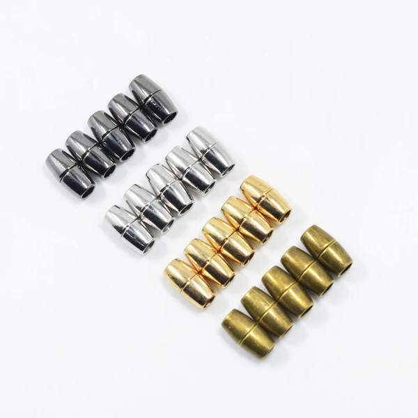 Easy-to-Use Maxbell 5pcs Round Alloy Magnetic Clasps for DIY Bracelet Necklace Making Gold Solid