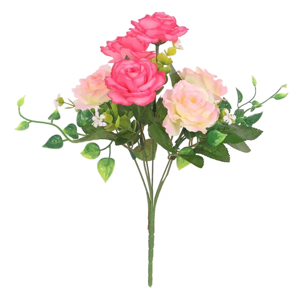 Reliable Maxbell 2 Bunch Rose Artificial Silk Flower Bouquet Plant Wedding Decor Light Pink Breathable