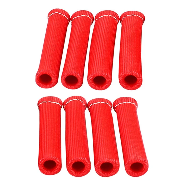 Lightweight 8x Wrap Protector Heat Sleeve Durable Reduces Breakdown for Automotive red Refined
