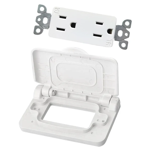 Soft Maxbell 125V 15Amp RV Power Outlet American Style for Travel Trailer Camper white Unique