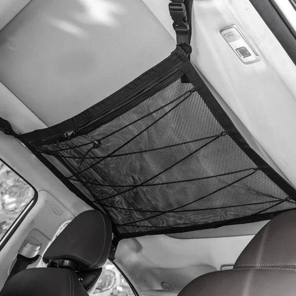Enhanced Maxbell Double Layer Car Ceiling Storage Net Adjustable for Towels Tent SUV Black 80cmx55cm Refined