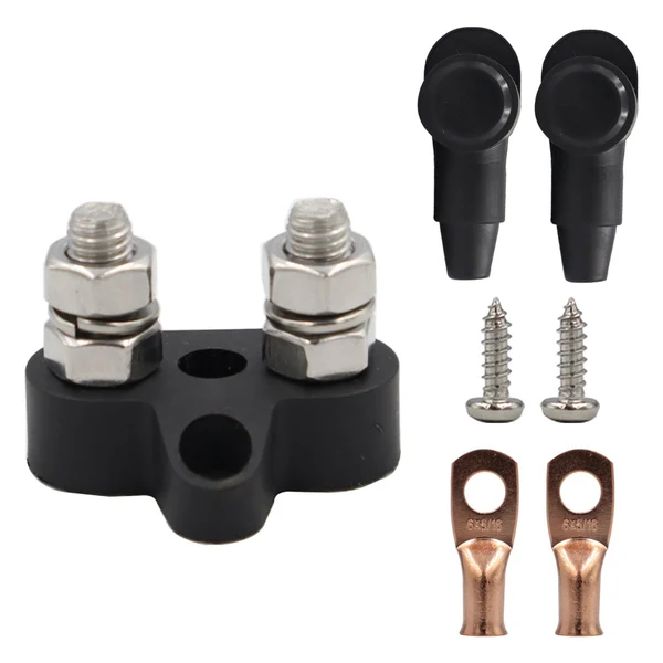 Fashionable Maxbell power Distribution Terminal Block Kits 48V for Truck Car RV Black double Efficient