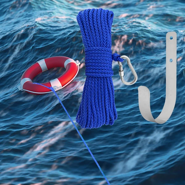 Soft Maxbell Fishing Nylon Rope Set with Spring Hook Multipurpose for Magnet Fishing Blue Environmentally Friendly