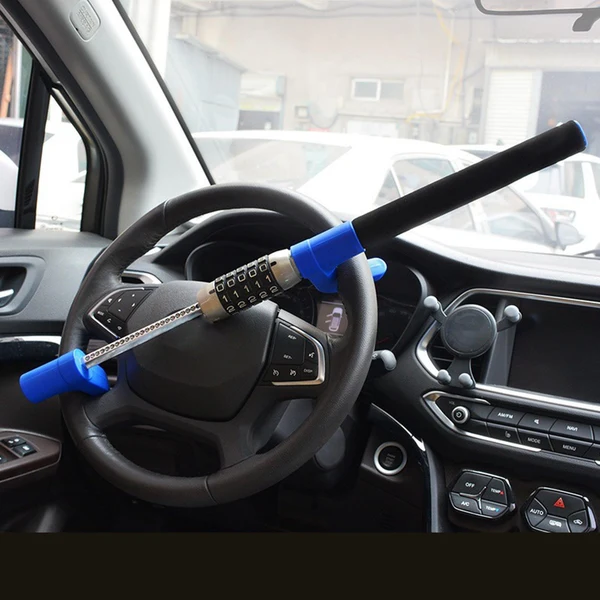 Stylish Maxbell Steering Wheel Lock Keyless Password Code Quick Release for Vehicle Van Blue High-Quality