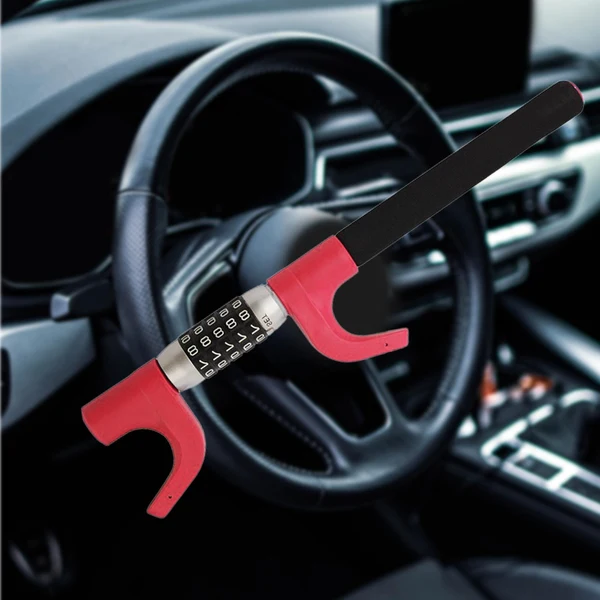 Sustainable Maxbell Steering Wheel Lock Keyless Password Code Quick Release for Vehicle Van Red Genuine