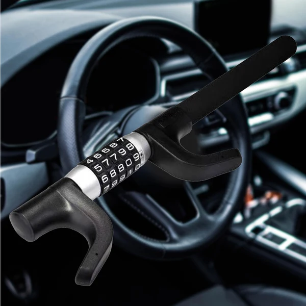 Environmentally Friendly Maxbell Steering Wheel Lock Keyless Password Code Quick Release for Vehicle Van Black Eco-Friendly