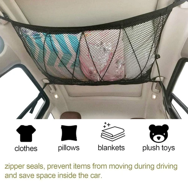 World-Class Maxbell Car Ceiling Cargo Pocket Roof Storage Organizer Adjustable for Towel Quilt Reusable