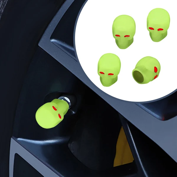 Contemporary Maxbell 4 Pieces Car Tire Valve Stem Caps Luminous Dustproof for Bike Su Yellow Advanced