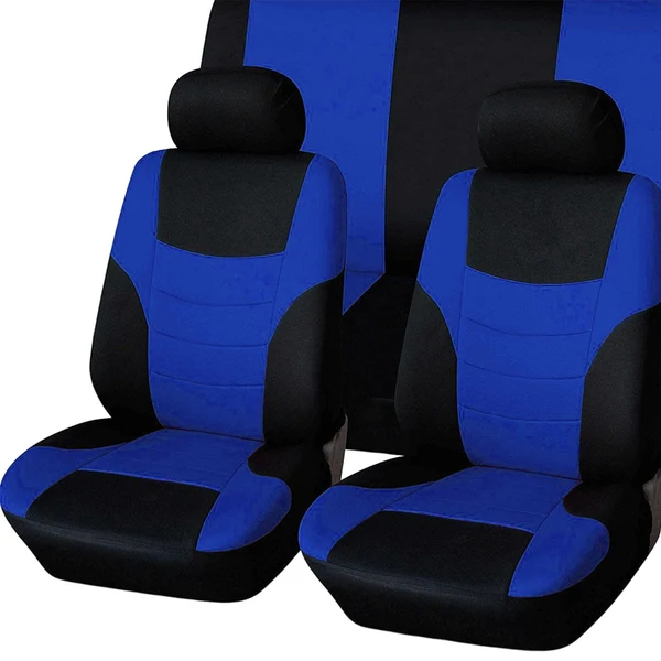 Eco-Friendly Maxbell 8 Pieces Car Seat Covers Wear Resistant for Vehicles All Seasons Su Blue Organic
