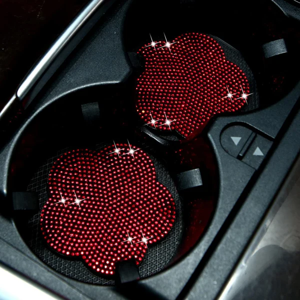 Next-Generation Maxbell 2 Pieces Car Coaster Water Cup Bottle Holder Pad Mat for Women Men Red Healthy