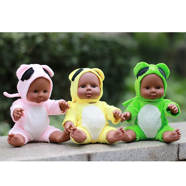 Reusable Maxbell 12'' Toddler Newborn Baby Boy Doll Black African Ethnic Cute Infant - Pink Solid