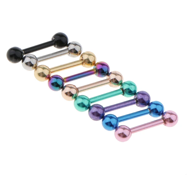 Next-Generation Maxbell 9 Pieces Stainless Steel Barbell Tongue Lip Helix Stud Shield 16g 3mm Ball Smart