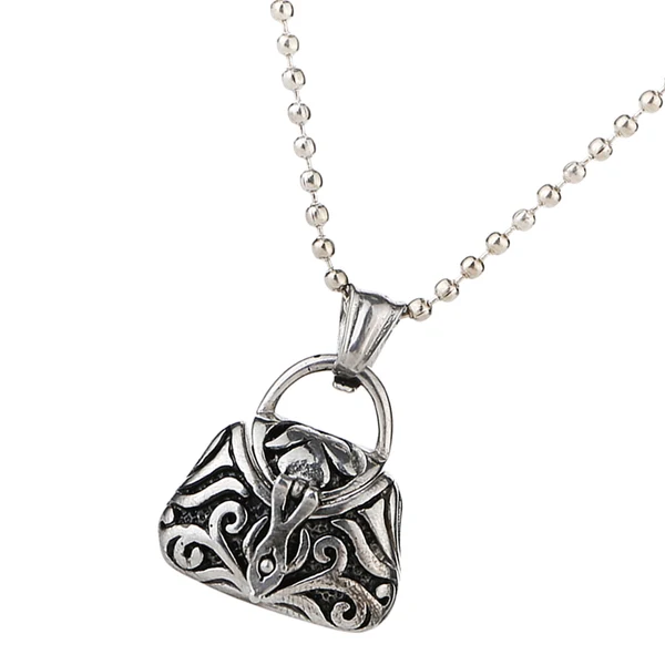 High-Grade Maxbell Stainless Steel Purse Shape Perfume Bottle Necklace Essential Oil Necklace Ashes Urn Pendant Necklace with Chain 75cm A Gift for Women Men Verified