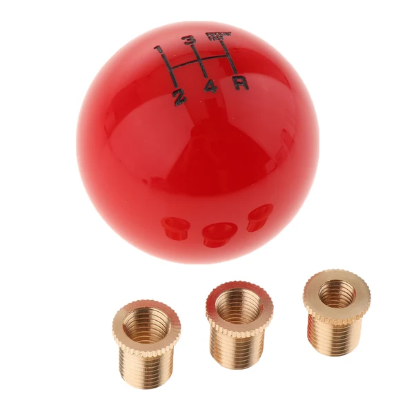 Premium Material Maxbell Universal Car 5 Manual Speed Round Ball Gear Shift Knob Lever Red Comfortable