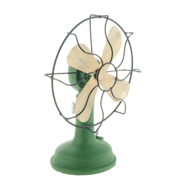 Consistent Maxbell Maxbell Decorative Handicraft Metal Vintage Wrought Iron Fan Model Statue Green S Flexible