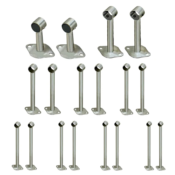 Certified Maxbell 2pcs Stainless Steel Wardrobe Pipe Lever Rod Holder Socket Bracket 100mm Premium