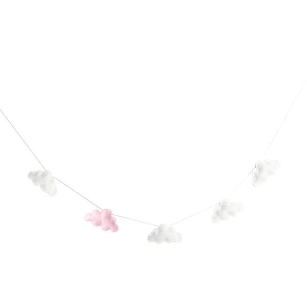 First-Class Maxbell Hanging Clouds Garland for Baby Shower Wedding Party Decor White and Pink Organic