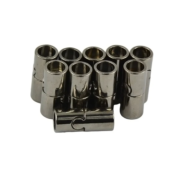 Premium Material Maxbell 10 Sets Jet Leather Glue In 7 mm Tube Barrel Magnetic Slide Clasp Black Environmentally Friendly