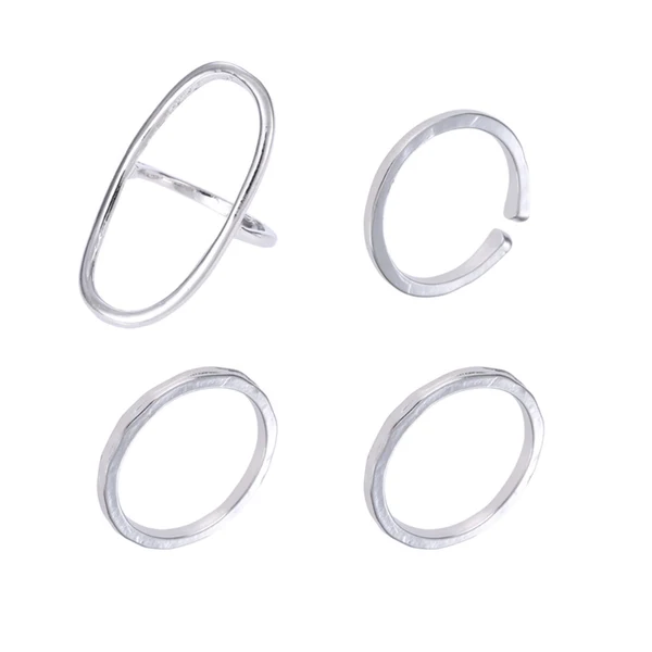 Carefully Designed Maxbell Women Hollow Band Bohemian Mid Midi Above Stack Knuckle Finger Rings Silver Professional