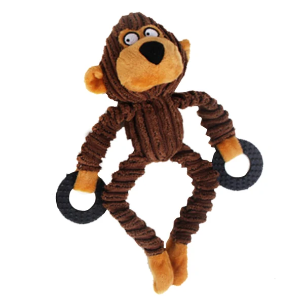 Secure Maxbell Pet Dog Toy Fun Puppy Chew Squeaker Dog Squeaky Play Sound Toys Brown Classic