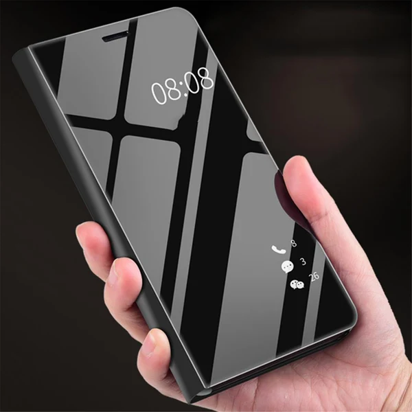 Eco-Friendly Maxbell Leather Plating Mirror Phone Protective Case Flip Shell for iphone Xs Blue Elite