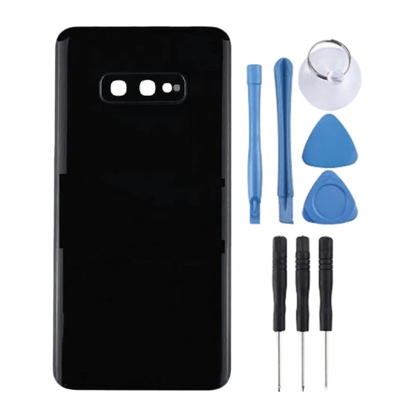 Original Design Maxbell Back Glass Battery Cover w Camera Lens for Samsung S10E Black Modern