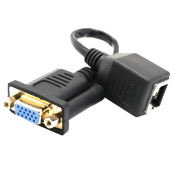 User-Friendly Maxbell VGA Female to RJ45 Female 15-pin PVC LAN Network Cable Network Adapter Fast