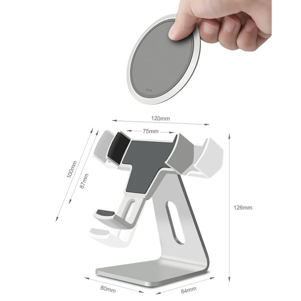 Recyclable Maxbell Wireless Mount Charger Quick Fast Charging Pad Holder Stand Silver Long-Lasting
