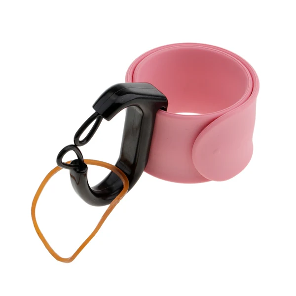 Original Maxbell Portable Self Adhesive Wristband Hairstyling Elastic Hair Rubber Band Holder Pink Comfortable