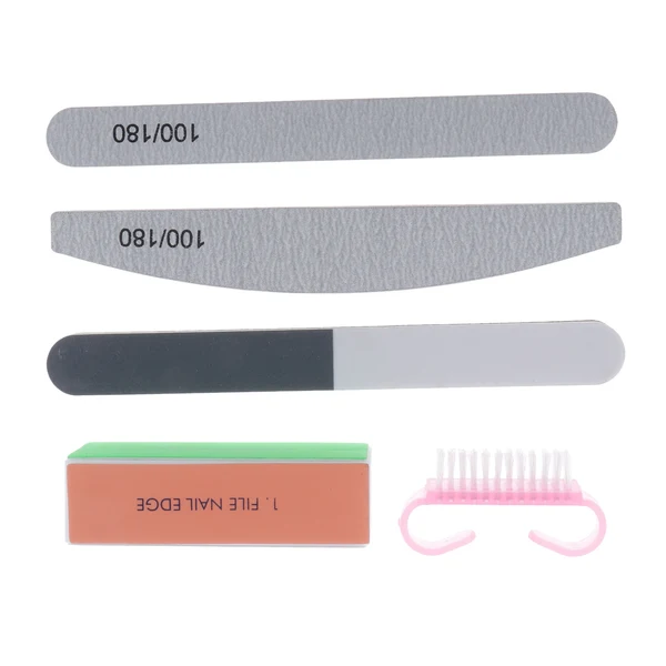 Proven Maxbell 5x 100 180 Grit 2 Sided Nail Files Emery Board 4 Way Buffer Block Brush Set Effective