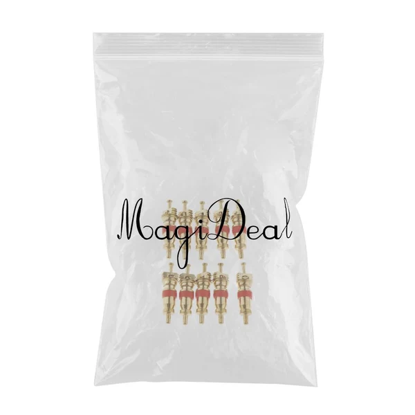 Environmentally Friendly Maxbell 10 Pcs Tire Tyre Valve Stem Core for Motorcycle Red Golden Genuine