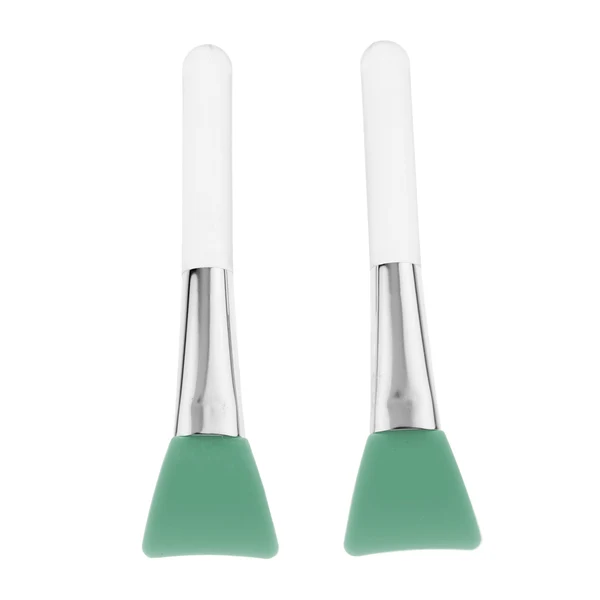Smart Maxbell 2Pcs Soft Silicone Facial Mask Mud Mixing Brushes Clear Handle Green Modern