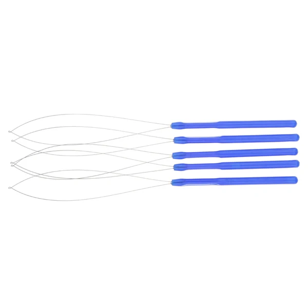Durable Maxbell Hair Extension Loop Needle Threader Wire Pulling Hook Tool Micro Rings Beads Blue Lightweight