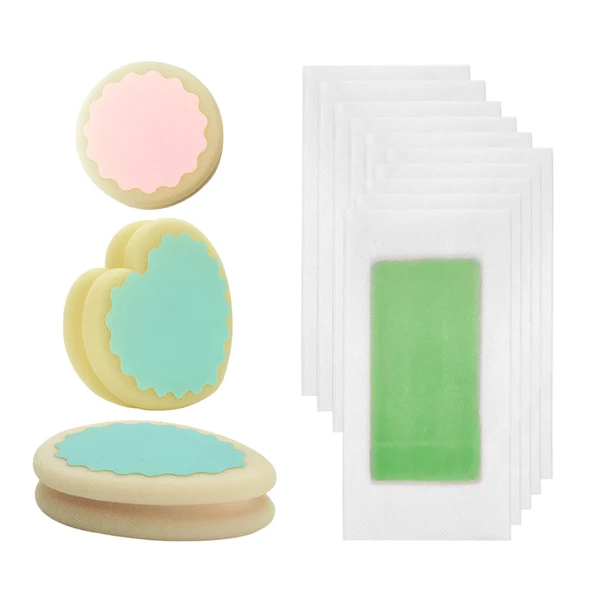 Premium Material Maxbell 13pcs Depilaton Waxing Strips Arm Legs Bikini Hair Removal Sponge Pad Set Green Crafted