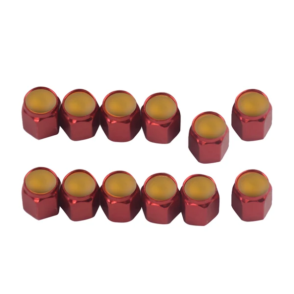 Trusted Maxbell Anodized Aluminum Alloy Valve Stem Cap 12pk Set Hex Dress Up Kit NEW Red Modern